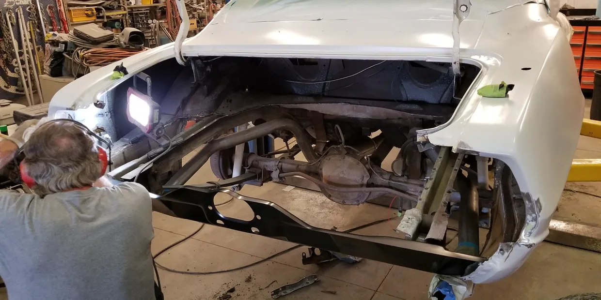 Classic car mid-restoration at BZ Kustomz in Mesa, AZ